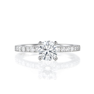 18ct Rose Gold Engagement Ring 1.29ct Round Brilliant Cut - High Setting