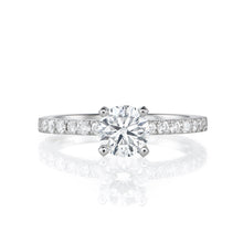 Load image into Gallery viewer, Platinum Engagement Ring 0.97ct Round Brilliant Cut - High Setting
