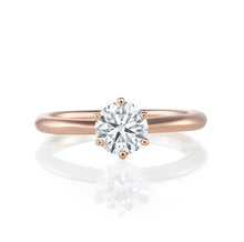 Load image into Gallery viewer, 18ct Rose Gold Engagement Ring 0.50ct Round Brilliant Cut - 6 Claw
