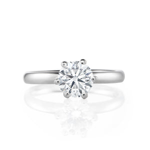Platinum Engagement Ring 0.33ct Round Brilliant Cut - Hidden Halo