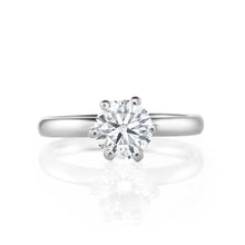 Load image into Gallery viewer, Platinum Engagement Ring 0.40ct Round Brilliant Cut - Hidden Halo
