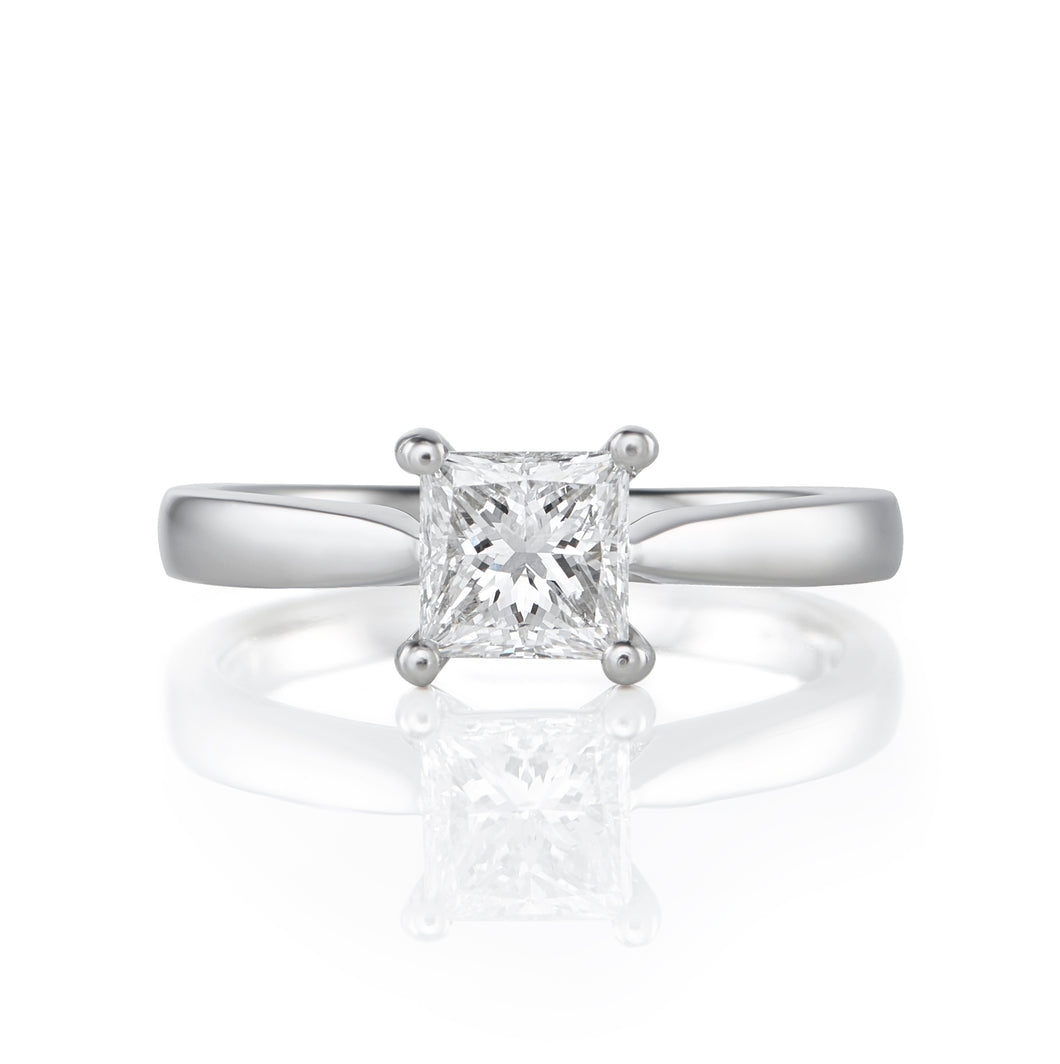 Platinum Engagement Ring 0.70ct Princess Cut