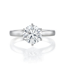 Load image into Gallery viewer, Platinum Engagement Ring 0.56ct Round Brilliant Cut - 6 Claw Setting
