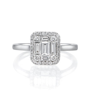 Diamond Baguette Dress Ring 0.75ct in 18ct White Gold