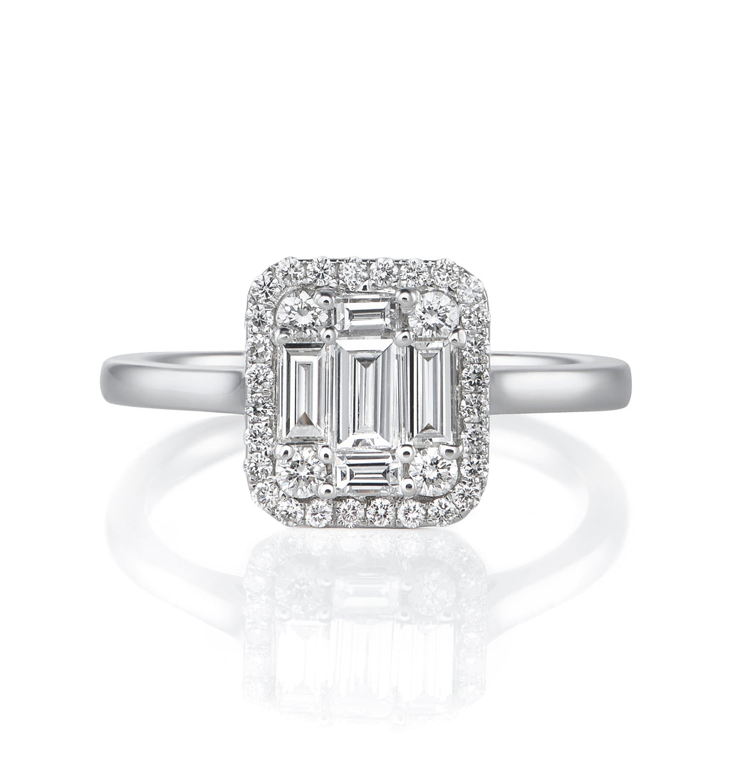 Diamond Baguette Dress Ring 0.75ct in 18ct White Gold